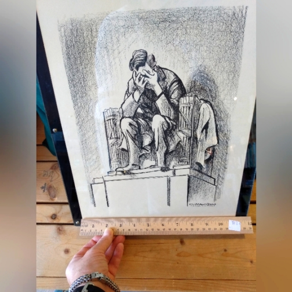 "Weeping Lincoln" is a 1963 cartoon by Bill Mauldin print